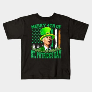 Joe Biden Happy 4Th Of July Confused St Patricks Day Kids T-Shirt